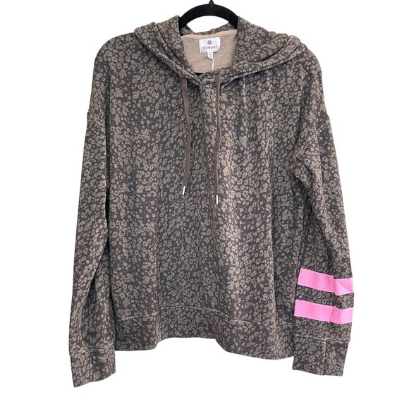 Sundry Animal Print Large Sweatpant Hoodie Pullover NEW Athleisure - Picture 1 of 5